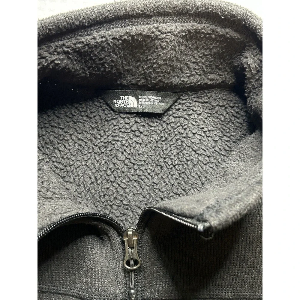 The North Face Mens Size Large - Knit Fleece Lined - Full Zip Jacket-Black TORO